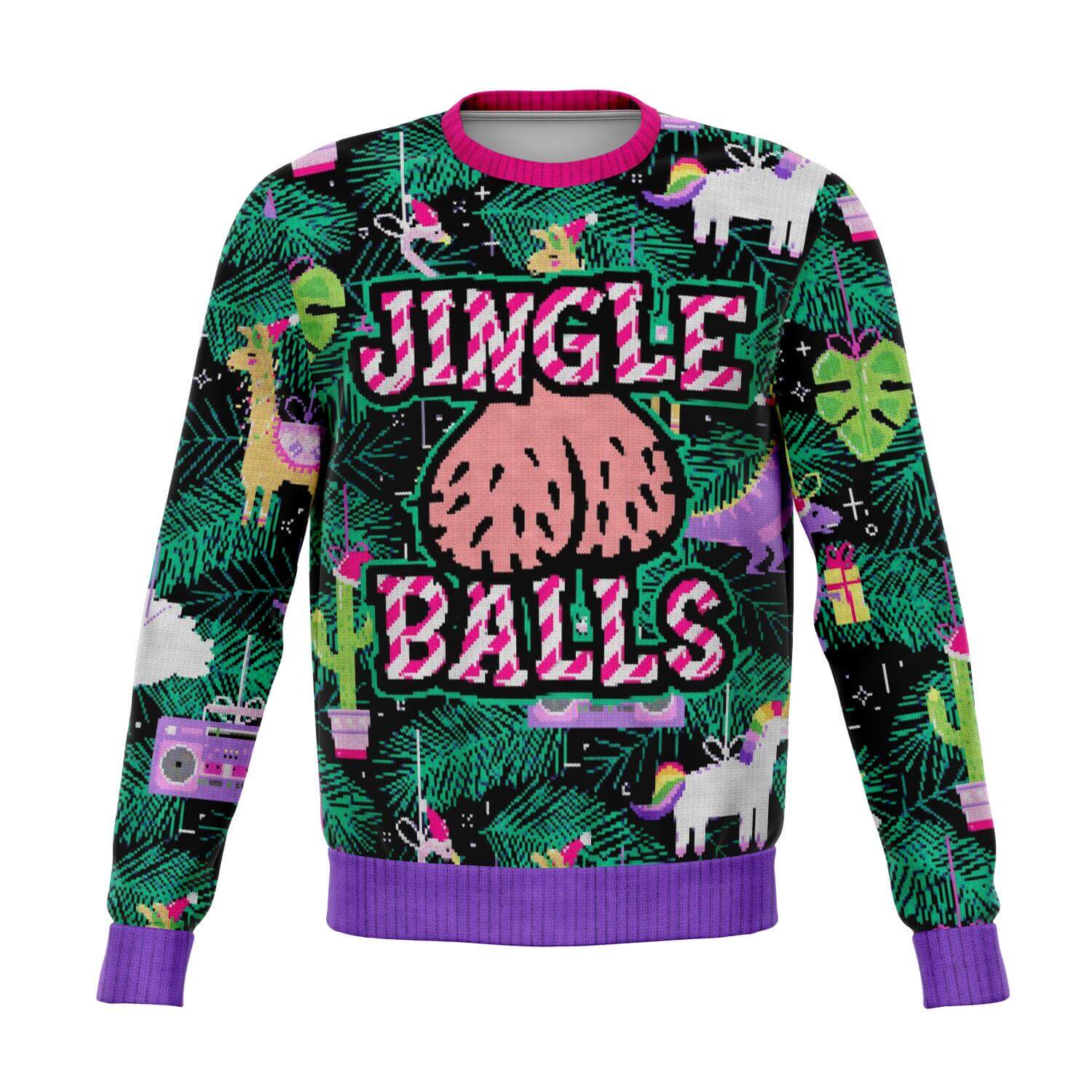 Fun Xmas Sweatshirt - Jingle Balls - front view