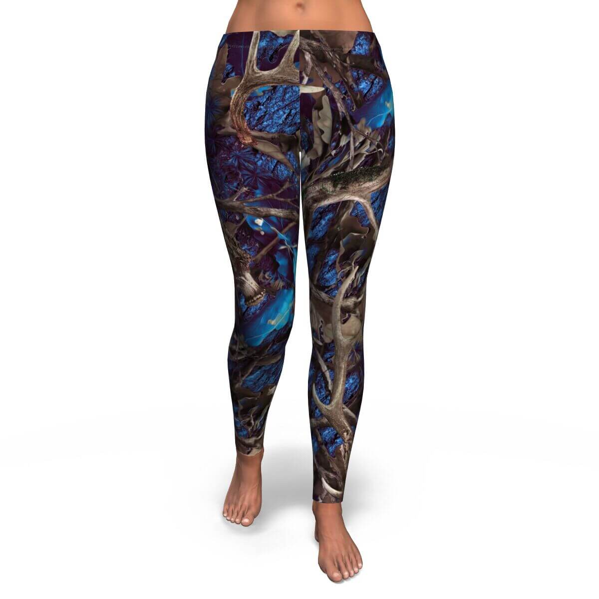 Turquoise Hunting Athletic Leggings - front
