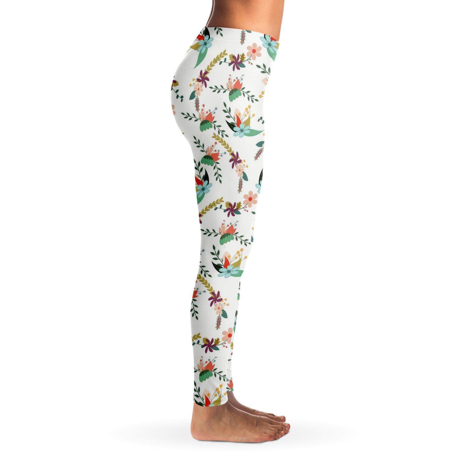 Floral - Athletic Leggings - right