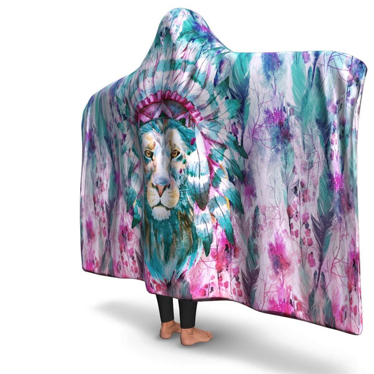 Hippie Lion - Hooded Blanket - right