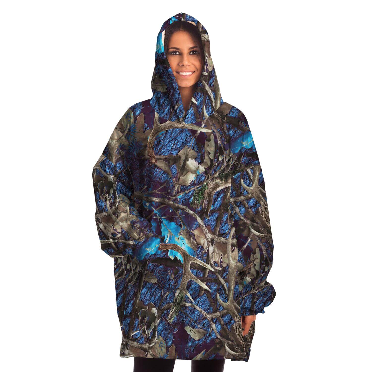 Snug Hoodie - Turquoise Hunting Camouflage - female - front