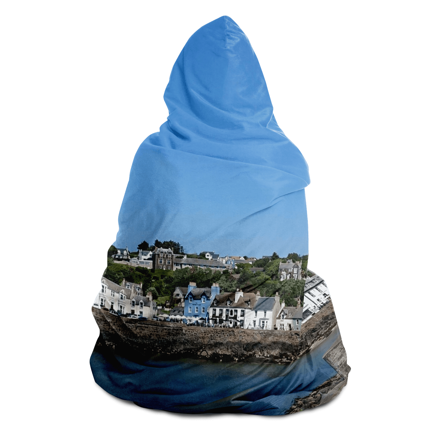 Portpatrick-Lighthouse-Seafront-Hooded-Blanket-view5