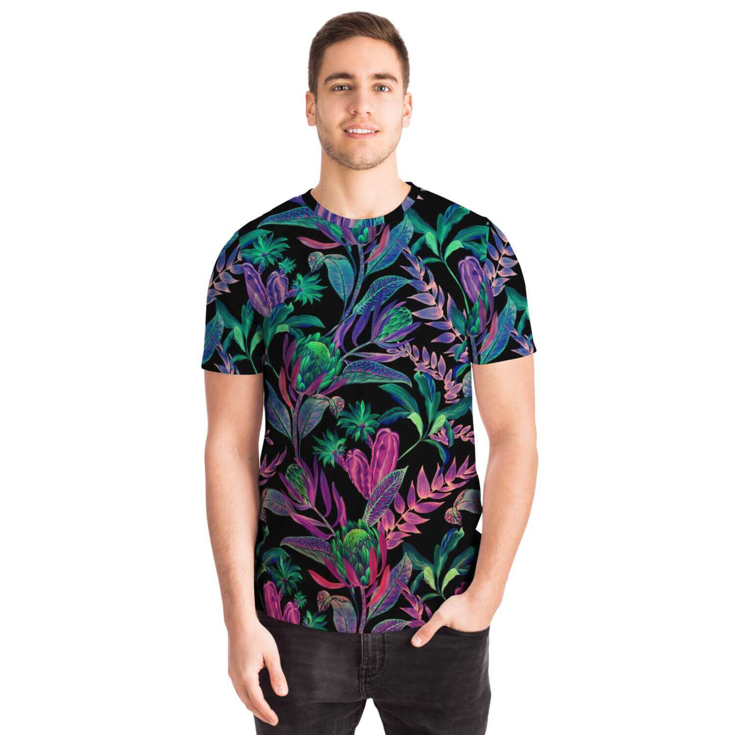 Jungle-Flower-T-Shirt-male-front