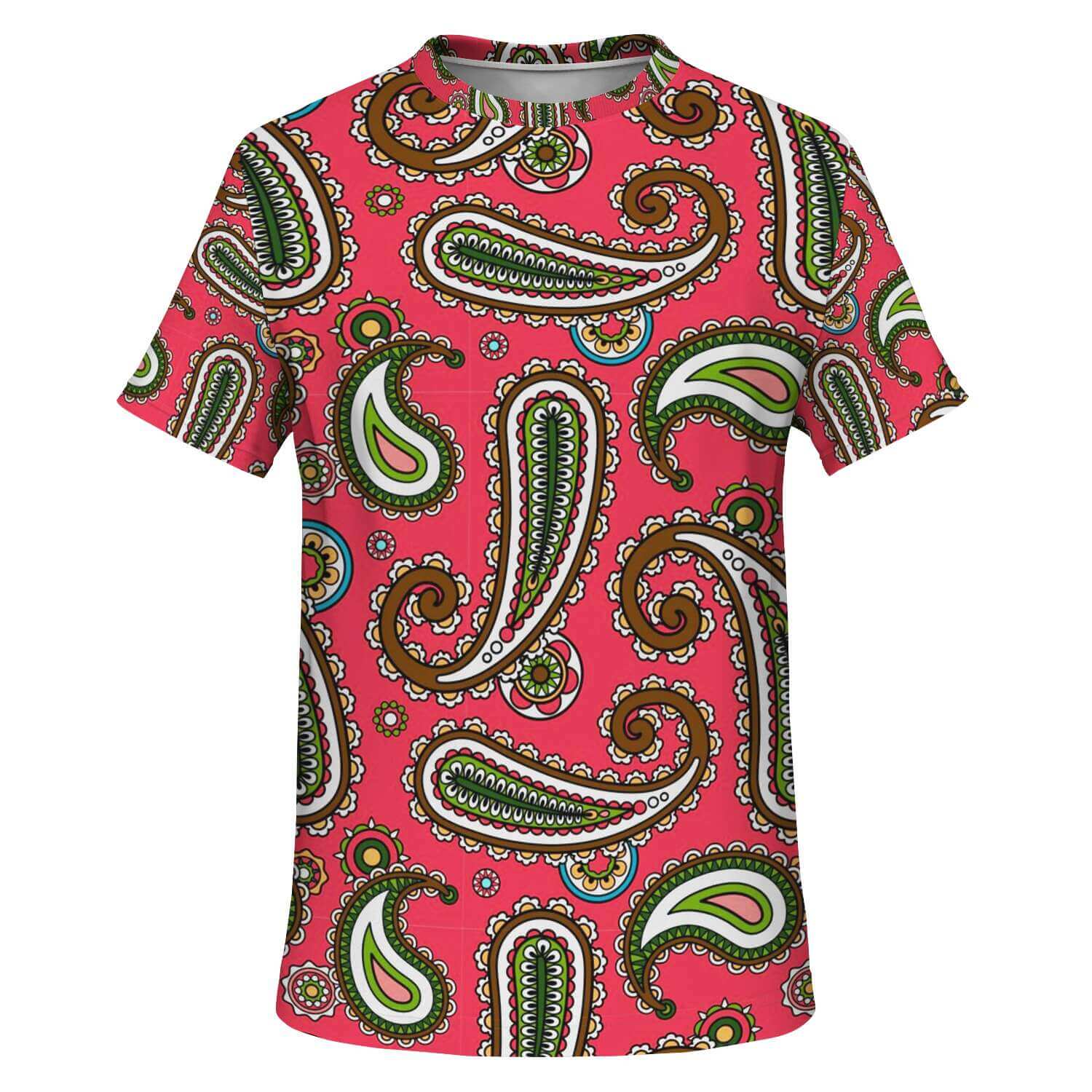 Pink-Paisley-All-Over-Print-T-shirt-neutral-front