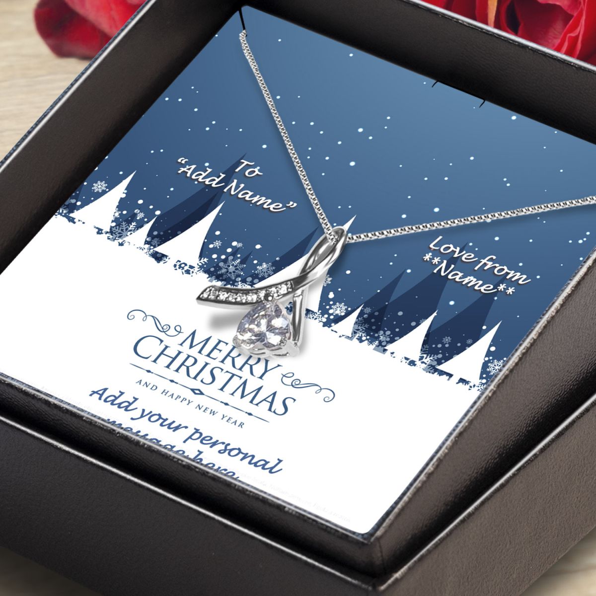 BIG-On-Jewellery-Necklace-Angled-close-up-Enchanting-Ribbon-Merry-Xmas-personal-message-2