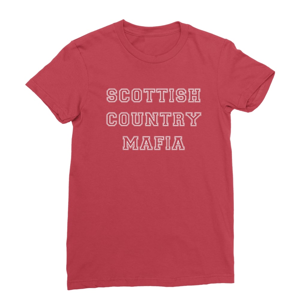 Scottish-Country-Mafia-College Logo-Womens-T-Shirt red