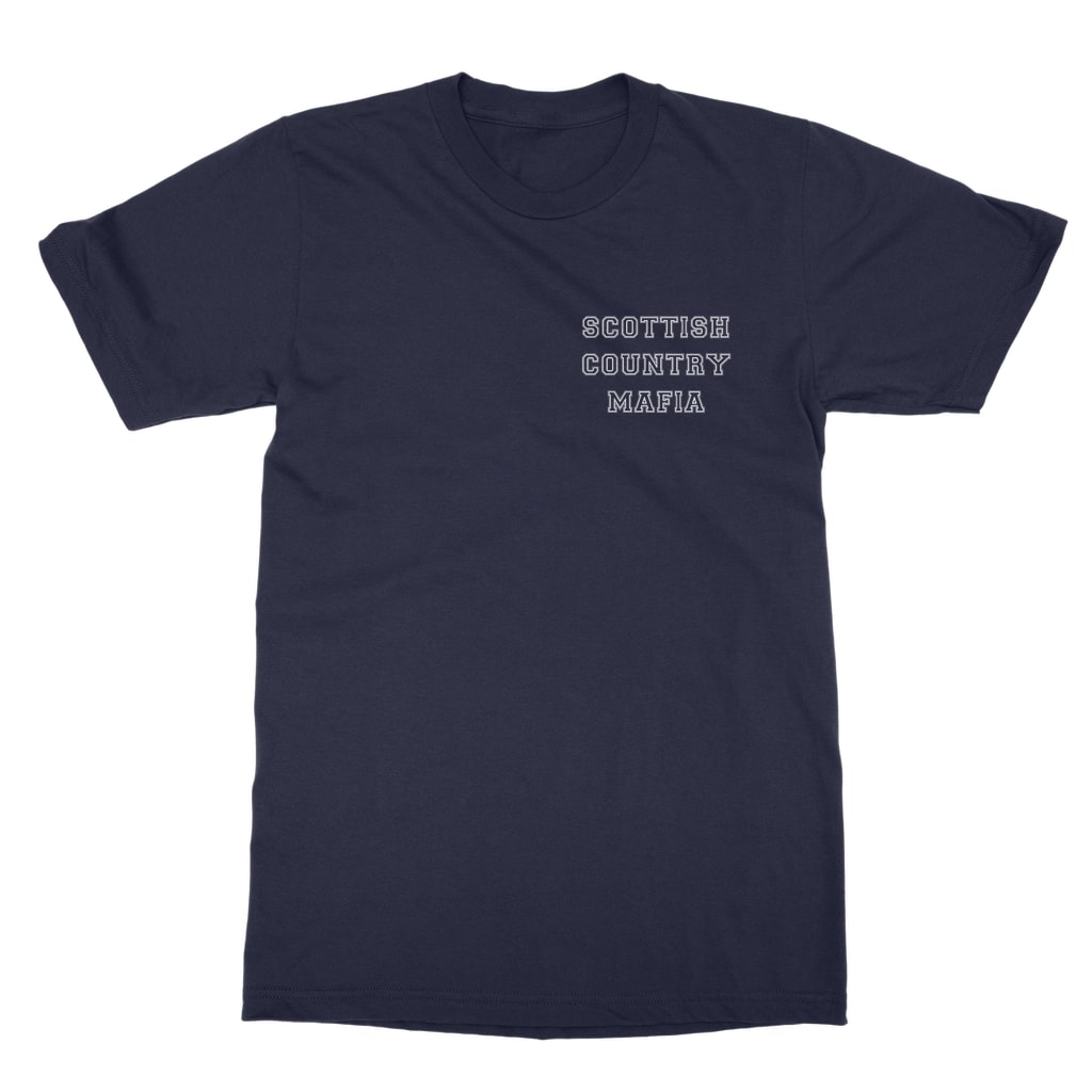 Scottish-Country-Mafia-College Logo-Classic-Adult-T-Shirt front navy