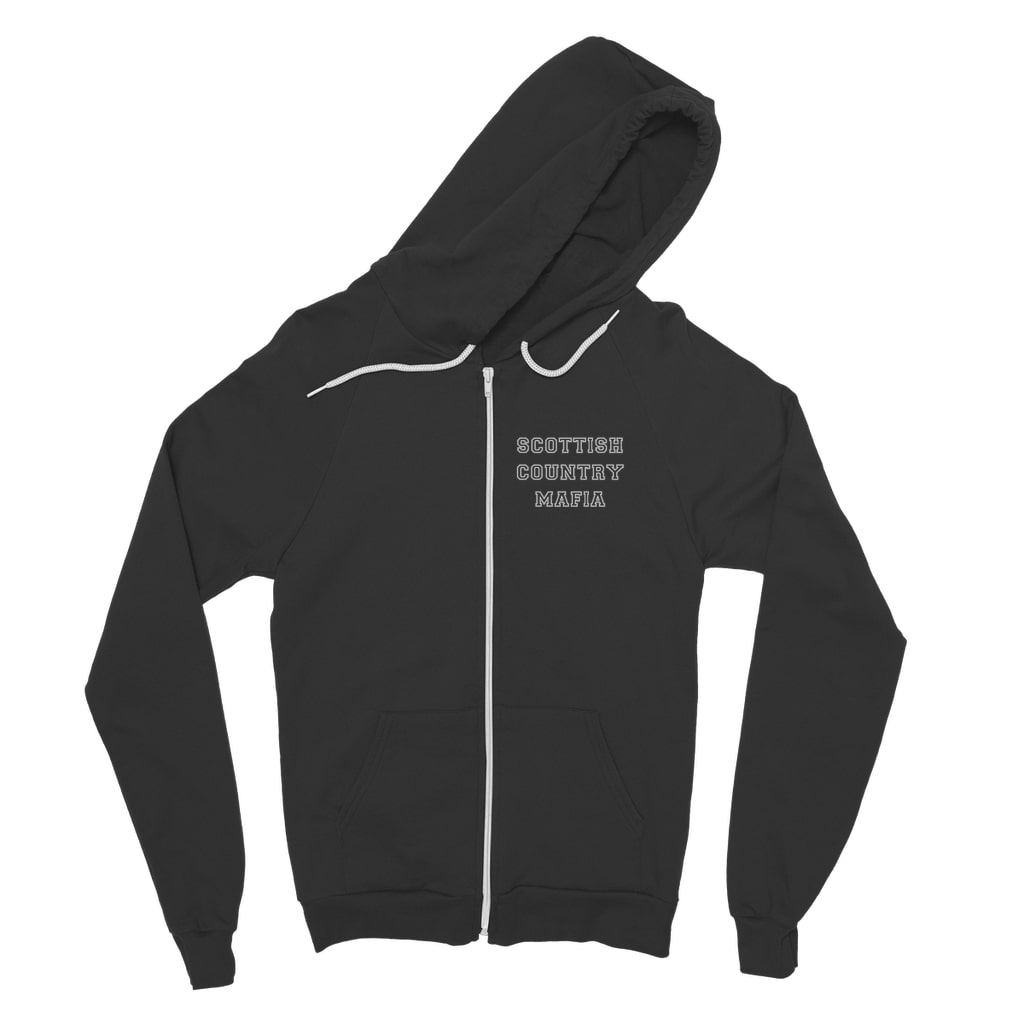 Scottish Country Mafia Classic Adult Zip Hoodie College front -black