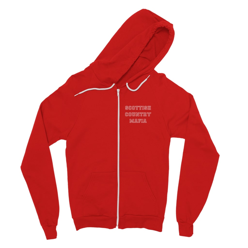 Scottish Country Mafia Classic Adult Zip Hoodie College front - red